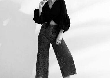 Fasta γυναικείο παντελόνα με δαντέλα - SOU - 