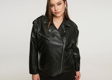 Faux leather μπουφάν biker - MAT FASHION - 