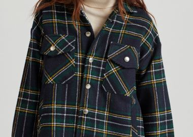 Flannel καρό πουκάμισο με τσέπες στο στήθος - FUNKY BUDDHA - 