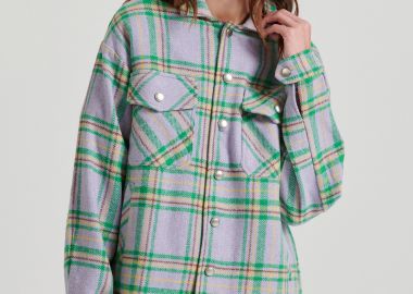 Flannel καρό πουκάμισο με τσέπες στο στήθος - FUNKY BUDDHA - 