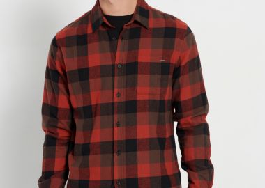 Flannel καρό πουκάμισο με τσέπη - FUNKY BUDDHA - 