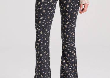 Flare fit lyocell blend παντελόνι με all over τύπωμα - FUNKY BUDDHA - 