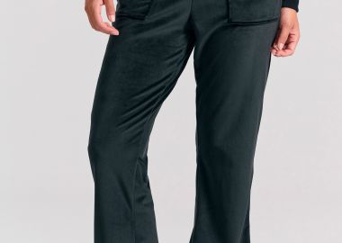 Flare fit παντελόνι φόρμας σε βελουτέ ύφασμα - FUNKY BUDDHA - 