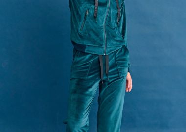 Flare fit παντελόνι φόρμας σε βελουτέ ύφασμα - FUNKY BUDDHA - 