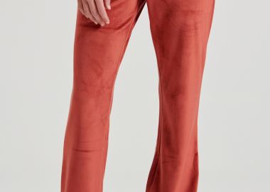 Flare fit παντελόνι φόρμας σε βελουτέ ύφασμα - FUNKY BUDDHA - 