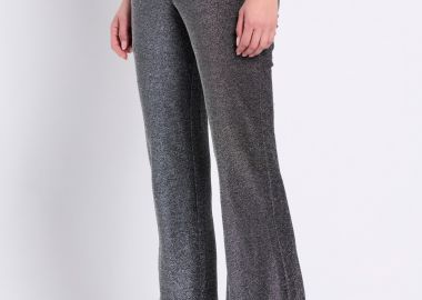 Flare fit παντελόνι με μεταλλιζέ νήμα - FUNKY BUDDHA - 