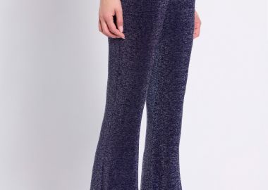 Flare fit παντελόνι με μεταλλιζέ νήμα - FUNKY BUDDHA - 