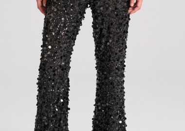 Flare fit παντελόνι με παγιέτες - FUNKY BUDDHA - 