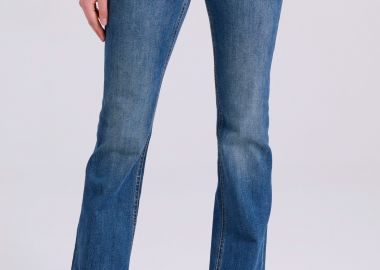 Flare fit τζιν παντελόνι με raw edges - FUNKY BUDDHA - 