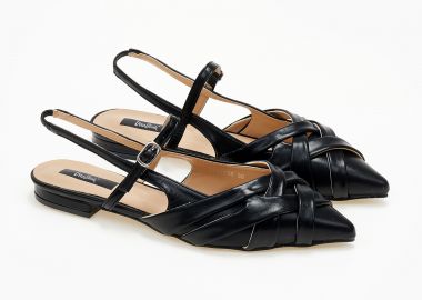 Φλατ εξώφτερνα μυτερά γοβάκια - Μαύρο - Issue - 