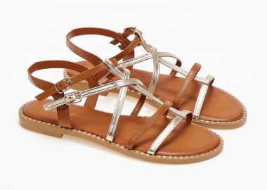 Φλατ γυναικεία σανδάλια - Κάμελ - Issue - 