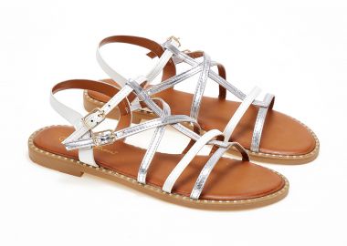 Φλατ γυναικεία σανδάλια - Λευκό - Issue - 