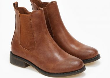 Φλάτ μποτάκι με λάστιχο στα πλάγια - Κάμελ - Issue - 