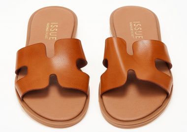 Φλατ σανδάλια ελληνικά με φάσα και ανοίγματα - Ταμπά - Issue - 