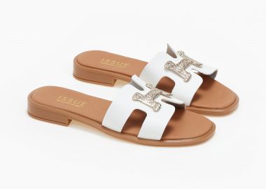 Flat σανδάλια ελληνικής κατασκευής - Λευκό - Issue - 