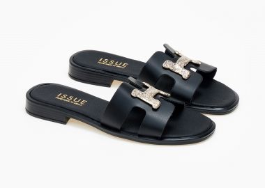 Flat σανδάλια ελληνικής κατασκευής - Μαύρο - Issue - 