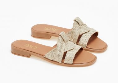 Flat σανδάλια ελληνικής κατασκευής - Μπεζ - Issue - 