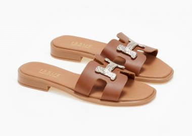 Flat σανδάλια ελληνικής κατασκευής - Ταμπά - Issue - 