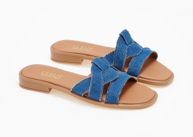 Flat σανδάλια ελληνικής κατασκευής - Τζιν - Issue - 
