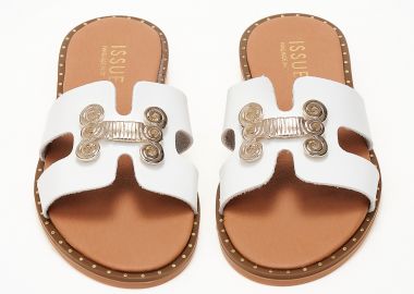 Φλατ σανδάλια handmade in Greece - Λευκό - Issue - 