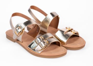 Φλατ σανδάλια με αγκράφες - Χρυσό - Issue - 