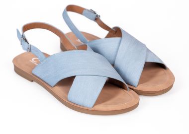 Φλατ σανδάλια με χιαστί φάσες - Μπλε - Issue - 