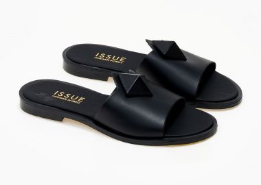 Flat σανδάλια με διακοσμητικο ελληνικής κατασκευής - Μαύρο - Issue - 