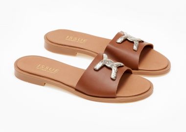 Flat σανδάλια με διακοσμητικο ελληνικής κατασκευής - Ταμπά - Issue - 