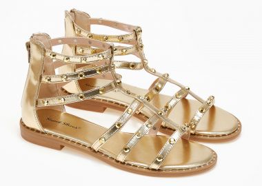 Φλατ σανδάλια με κλειστή φτέρνα και τρουκς - Χρυσό - Issue - 