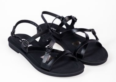 Φλατ σανδάλια με λεπτά λουράκια - Μαύρο - Issue - 