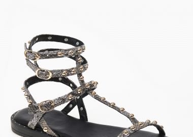 Flat σανδάλια με λεπτομέρεια τρουκς - Snake - Issue - 