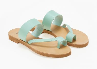 Φλατ σανδάλια με λοξό λουρί - Μέντα - Issue - 
