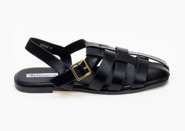 Φλατ σανδάλια με πλεγμένα λουράκια - Μαύρο - Issue - 