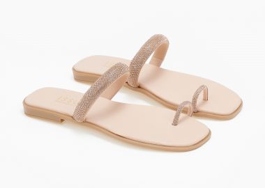 Flat σανδάλια με toe ring ελληνικής κατασκευής - Χαλκός - Issue - 