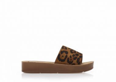 Flatforms animal print σουέτ ΛΕΟΠΑΡ - Tsoukalas - 