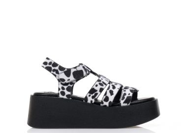 Flatforms animal print σουέτ ΖΕΒΡΑ - Tsoukalas - 