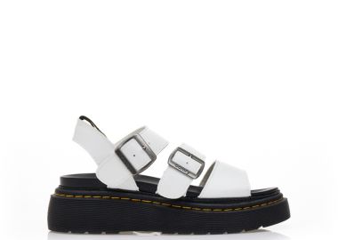 Flatforms λευκά δερματίνη με πολλαπλά λουράκια ΛΕΥΚΟ - Tsoukalas - 