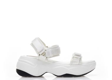 Flatforms λευκά δερματίνη με σκρατς ΛΕΥΚΟ - Tsoukalas - 
