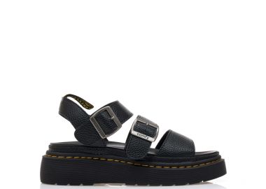 Flatforms μαύρα δερματίνη με πολλαπλά λουράκια ΜΑΥΡΟ - Tsoukalas - 