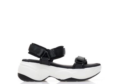 Flatforms μαύρα δερματίνη με σκρατς ΜΑΥΡΟ - Tsoukalas - 