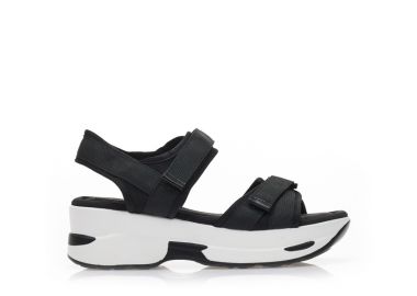 Flatforms μαύρα δερματίνη με σκρατς ΜΑΥΡΟ - Tsoukalas - 