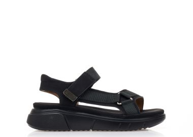 Flatforms μαύρα δερματίνη με σκρατς ΜΑΥΡΟ - Tsoukalas - 