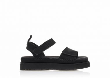 Flatforms μαύρα σουέτ με σκρατς ΜΑΥΡΟ - Tsoukalas - 