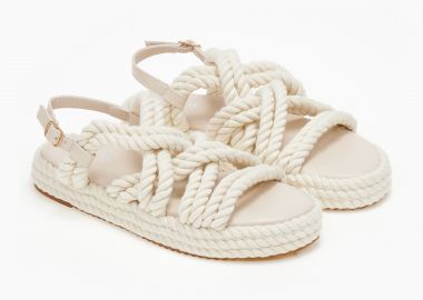 Flatforms με σχοινί - Μπεζ - Issue - 