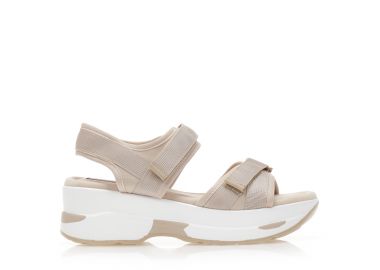 Flatforms μπεζ δερματίνη με σκρατς ΜΠΕΖ - Tsoukalas - 