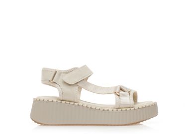 Flatforms μπεζ σουέτ με σκρατς ΜΠΕΖ - Tsoukalas - 