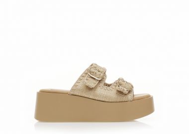 Flatforms nude ψάθινα με διπλή ρυθμιζόμενη φάσα NUDE - Tsoukalas - 