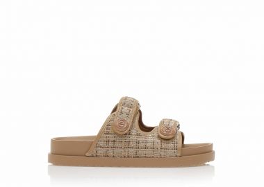 Flatforms πούρο σουέτ με καρό σχέδιο και σκρατς ΠΟΥΡΟ - Tsoukalas - 