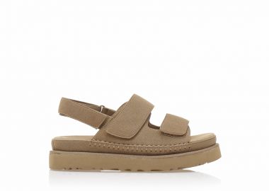 Flatforms πούρο σουέτ με ρυθμιζόμενα λουράκια ΠΟΥΡΟ - Tsoukalas - 