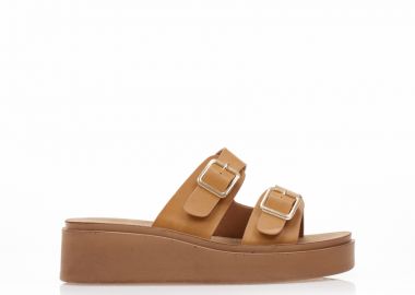 Flatforms TSOUKALAS κάμελ δερματίνη με ρυθμιζόμενη φάσα ΚΑΜΕΛ - Tsoukalas - 